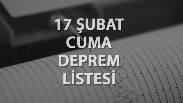 SON DAKİKA DEPREMLER LİSTESİ CANLI 17 ŞUBAT 2023 | Az önce deprem mi oldu En son ne zaman, kaç şiddetinde deprem oldu AFAD ve Kandili Rasathanesi son depremler listesi...
