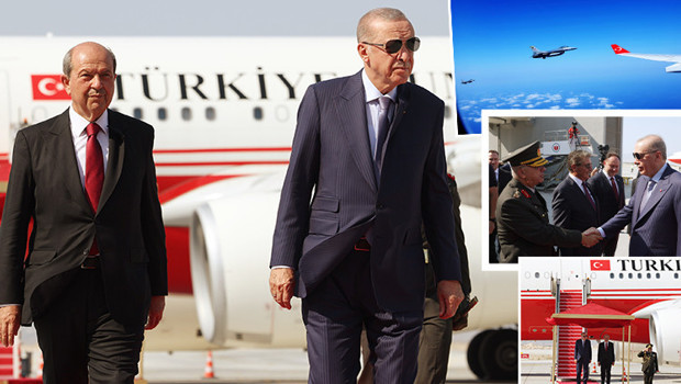 Cumhurbaşkanı Erdoğan, KKTC'de resmi törenle karşılandı