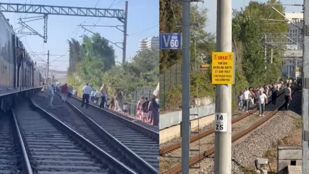Faciadan dönüldü! Marmaray hattına ağaç devrildi, yolcular demir yolunda yürüdü