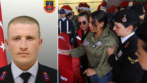Trafik kazasında şehit olan jandarma astsubay Hakkı Eryılmaz, memleketi Manisa'da toprağa verildi