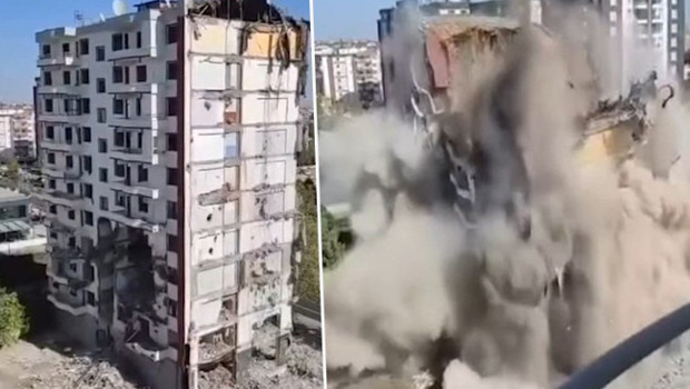 Diyarbakır’da 11 katlı bina, yıkım sırasında çöktü! O anlar kamerayla kaydedildi