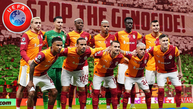 Galatasaray, UEFA’dan ceza alabilir! İngiliz basınından Gazze pankartı için iddia
