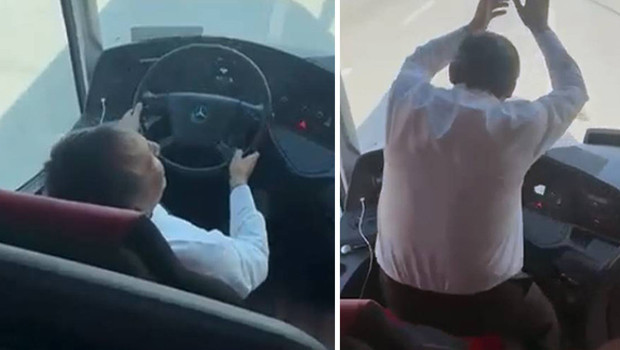 Otobüsteki görüntüler üzerine polis harekete geçti: Şoföre işlem yapıldı