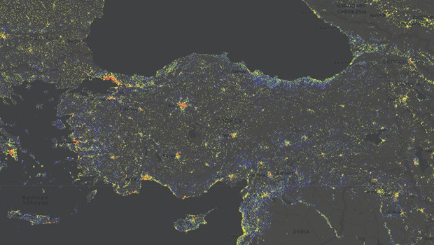 Dünyadaki tüm binalar bu haritada