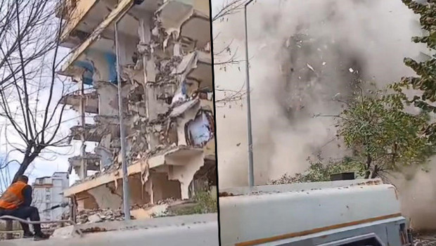 Bağcılar'da 8 katlı bina yıkım sırasında çöktü