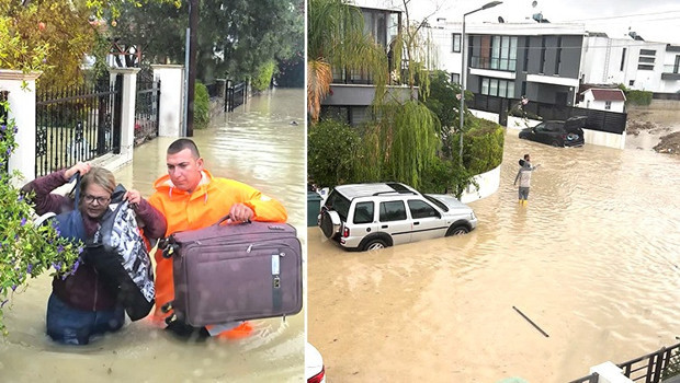 KKTC'yi şiddetli yağış vurdu! Yeni taşkın uyarısı