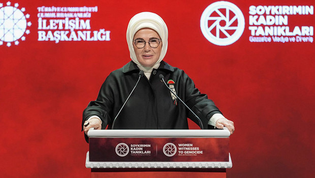 Emine Erdoğan, '“Soykırımın Kadın Tanıkları: Gazze’de Medya ve Direniş' programında konuştu