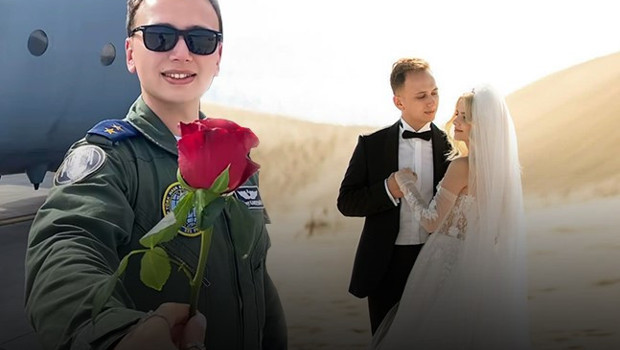 Şehit üsteğmenin eşi, düşen uçakta birlikte çekildikleri fotoğrafları paylaştı