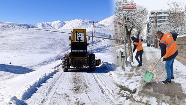Yoğun kar yağışı etkili oldu: Ekiplerin çalışması başladı