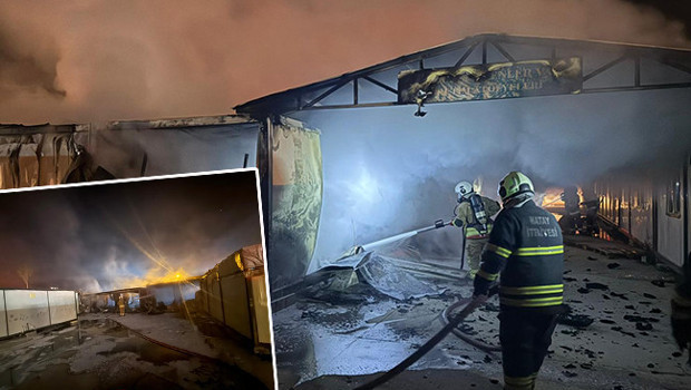 Hatay'da öğrencilerin eğitim gördüğü 6 konteyner alevlere teslim oldu