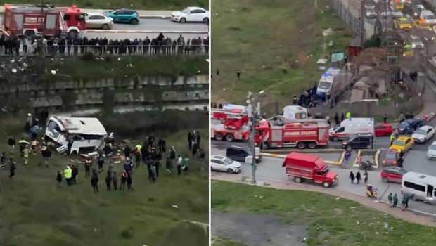 Son dakika... Esenyurt'ta feci kaza! Otobüs şarampole yuvarlandı: Ölü ve yaralılar var