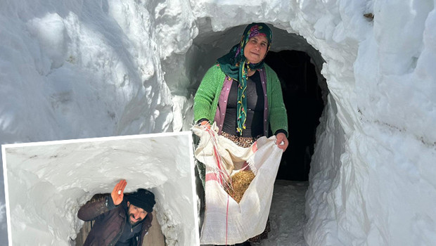 Kar tünelleri ile yaşamlarını sürdürüyorlar: Burada kış çok zor geçiyor