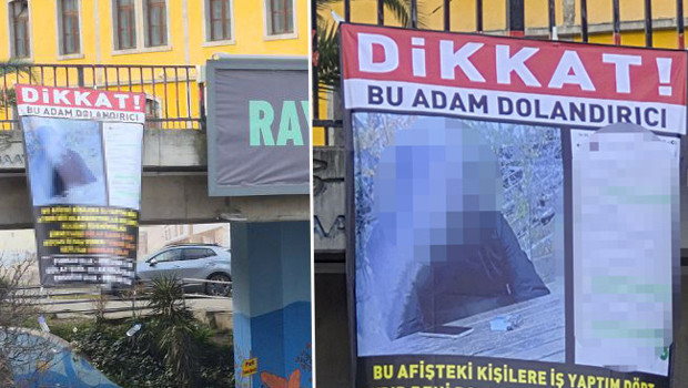 Afiş yaptırıp kent merkezindeki viyadüğe astı! Görenler şaşkınlık yaşadı