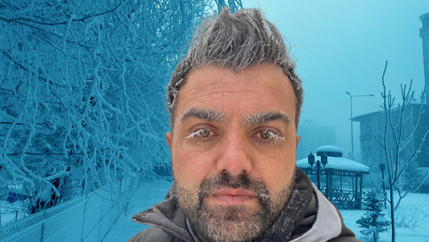 Termometreler eksi 33 dereceyi gösterdi... Kent buz tuttu! Dışarı çıkanların kaş ve kirpikleri dondu