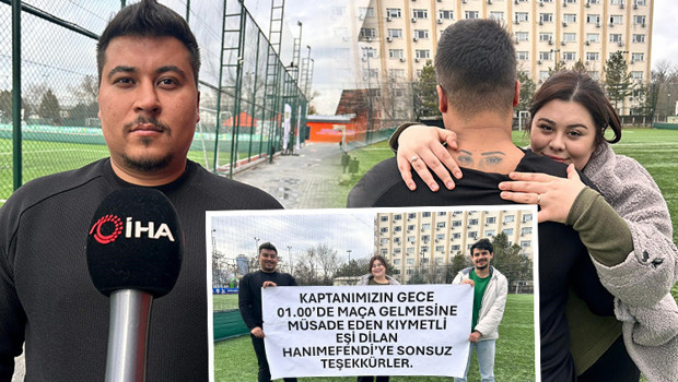 Halı Saha Maçında Eşine Teşekkür Pankartı Dikkat Çekti!