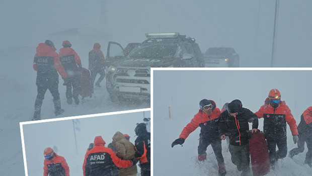 Kar fırtınasına yakalanıp araçlarında mahsur kaldılar