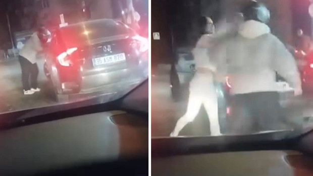 Motosiklet sürücüsü neye uğradığını şaşırdı: Uyarmak için yanına gitti, saldırıya uğradı