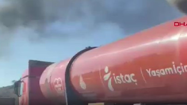 Eyüpsultan Kuzey Marmara Otoyolu'nda TIR yangını