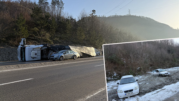 Kara yolunda 3 ayrı kaza: 10 kişi yaralandı
