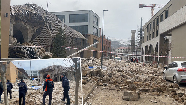 Malatya'da cami inşaatında göçük: 1 kişi yaralandı