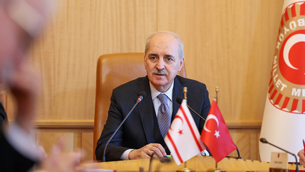Kurtulmuş, KKTC-Türkiye Parlamentolar Arası Dostluk Grubu Başkanı Canaltay'ı kabul etti