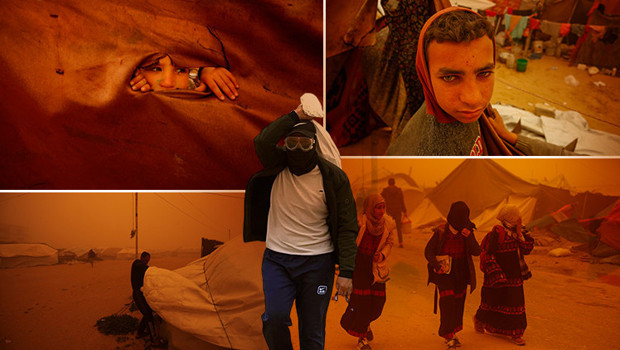 Gazze'de kum fırtınası ile mücadele