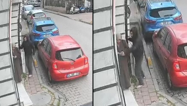 Sokakta durarak telefona bakan kadının elindeki telefonu çalıp kaçtı