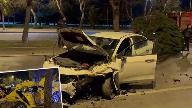 Kartal’da sürücüsünün makas attığı otomobil, taksiye çarptı: 3 yaralı