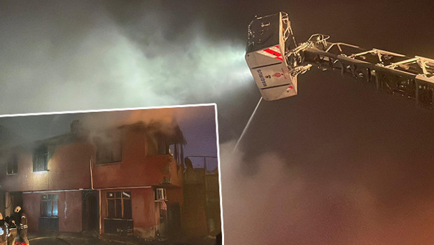 Sultangazi'de 2 katlı binada çıkan yangın söndürüldü