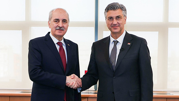 TBMM Başkanı Kurtulmuş, Hırvatistan Başbakanı Plenkovic ile bir araya geldi
