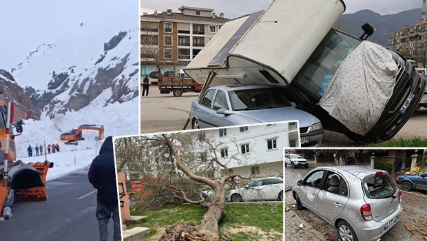 12 ilde sarı kodlu alarm! Meteoroloji'den kuvvetli yağış ve fırtına uyarısı | Van-Hakkari kara yolu çığ nedeniyle kapandı: Araçlar mahsur kaldı