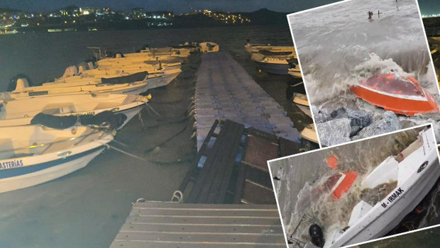 Gemlik ve Kumla'yı lodos vurdu, çok sayıda tekne battı