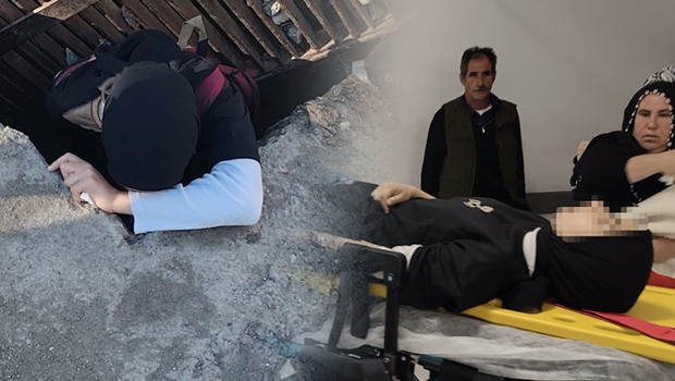 Genç kız yürürken üzerine basınca içine düştü