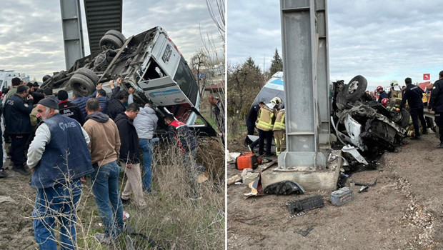 Son dakika... Ankara'da feci kaza! Özel halk otobüsü üst geçidin ayağına çarptı: 5 can kaybı