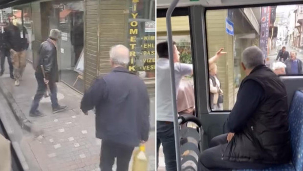 Bursa'da trafikte dehşet! Baltayla otobüs şoförünün üzerine yürüdü