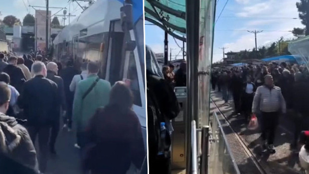 Kabataş-Bağcılar Tramvay Hattı'nda arıza: Yolcular raylarda yürüdü