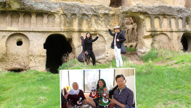 Japon sanatçı, tutkusu için Yeşilhisar ilçesine geldi! Mahalleli kadınlar ile yaptı: 'Sürekli istiyordum, nihayet bunu yaptım'