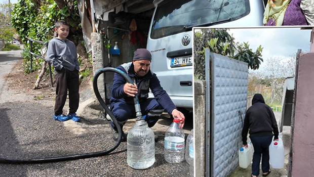 İstanbul'un bir ilçesinde 4 gündür su yok: Bidonlarla evlerine su taşıyorlar