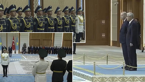 Cumhurbaşkanı Erdoğan Astana'da: Resmi törenle karşılanıyor