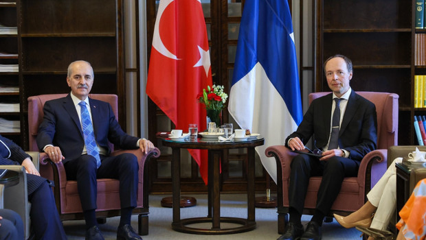 TBMM Başkanı Numan Kurtulmuş, Finlandiya Parlamentosu Başkanı Halla-Aho ile görüştü