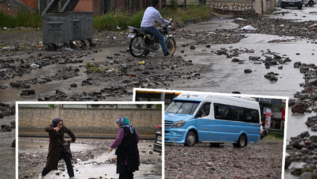 Dolu, sel ve yıldırım tehlikesi var: Meteoroloji'den 5 il için sarı kodlu alarm! Sağanak sonrası yollar taşla doldu, araçlar ilerleyemedi