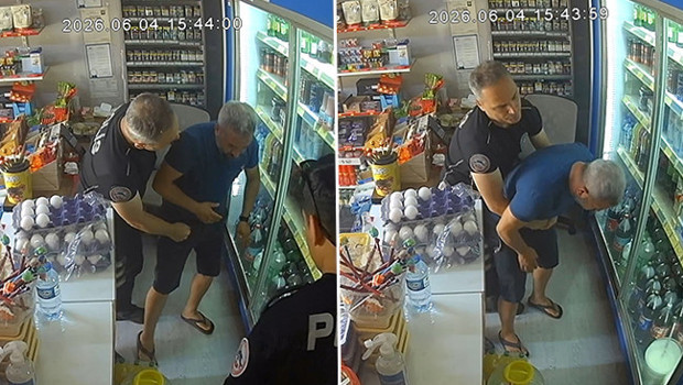 Bakkalın nefes borusuna şeker kaçtı: Polis memuru Heimlich m