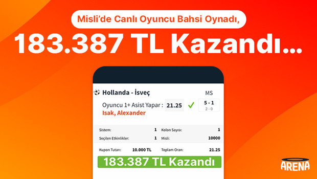 Misli’de Canlı Oyuncu Bahsi Oynadı, 183.387 TL Kazandı…
