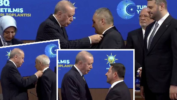 AK Parti'ye yeni katılımlar: Rozetlerini Cumhurbaşkanı Erdoğan taktı