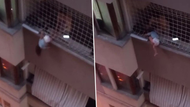 Bir annenin en zor anı: Dakikalarca düşmesin diye çocuğunu tuttu! İtfaiye erinin verdiği cevap yürekleri ısıttı