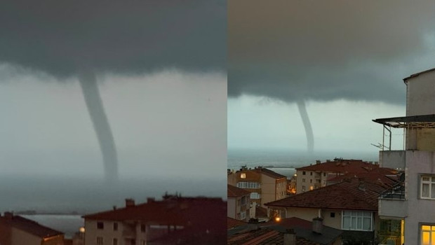 Ereğli’de hortum paniği... Kameraya böyle yansıdı