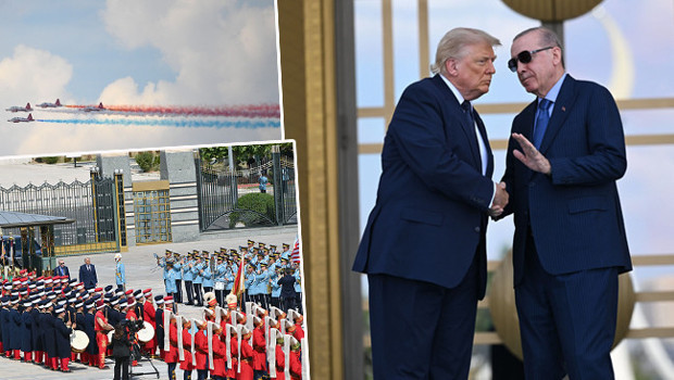 Trump Ankara'da mehter ve yeniçeri ile karşılandı