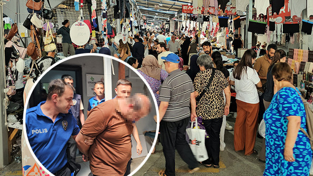 Pazardaki kadınlar şikayet edince gözaltına alındı
