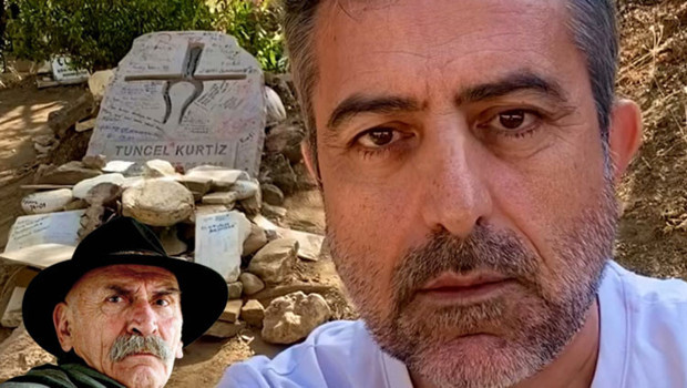 Tuncel Kurtiz'in mezarının son hali gündem oldu! 'Yazı yazıp, çaput bağlamışlar'
