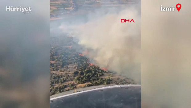 İzmir’de orman yangını; ekiplerin havadan müdahalesi sürüyor haber görseli